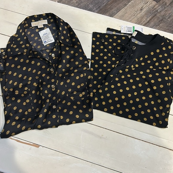 NWT 2 Michael Kors MK Symbol Blouse shirts - Picture 2 of 11